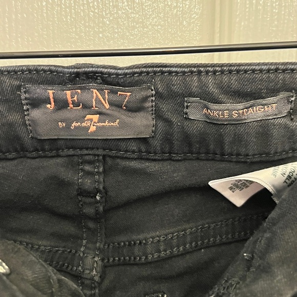 JEN7 by 7 FOR ALL MANKIND Women’s Black Ankle Straight Jeans Size 2 - Picture 3 of 5